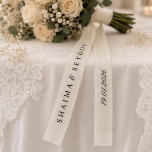 Ruban Personnalisé Bouquet Mariage Fleurs