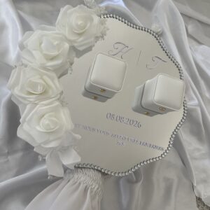 Plateau Alliances Fiançailles Bagues Mariage Personnalisé Fleuri ♡
